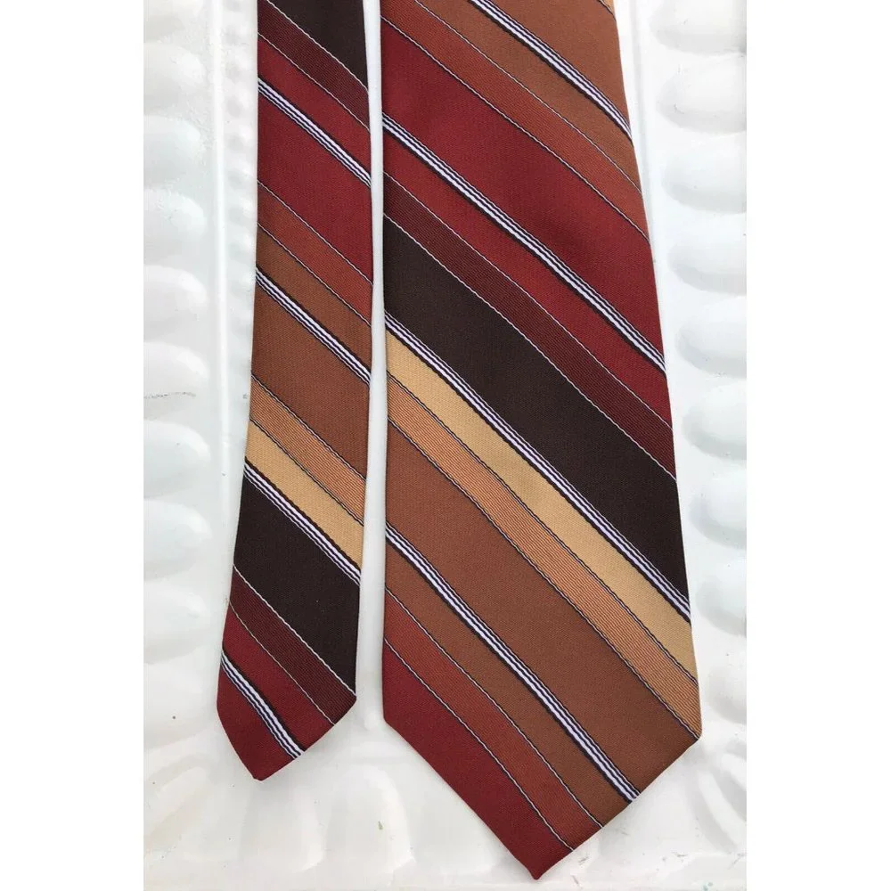 VTG TOWNCRAFT PAR EXCELLENCE Neck Tie Italy SIlk Groovy Disco MCM Browns Mod 70s